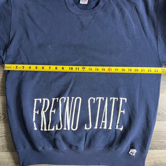 VTG Fresno State University Sweatshirt Mens XL California Distressed Made in USA - Picture 13 of 15
